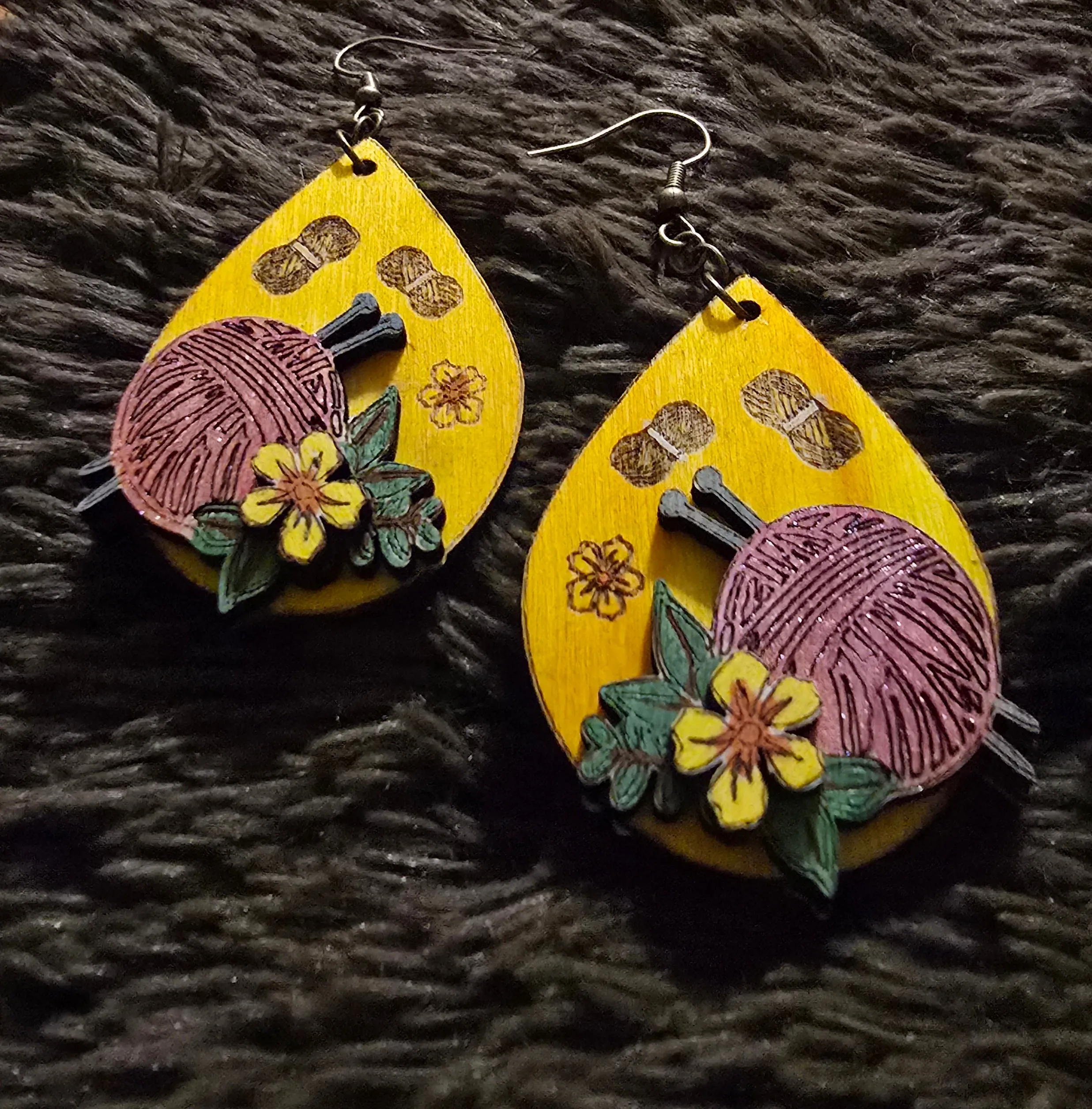 Hooked on Crochet Wooden Earrings