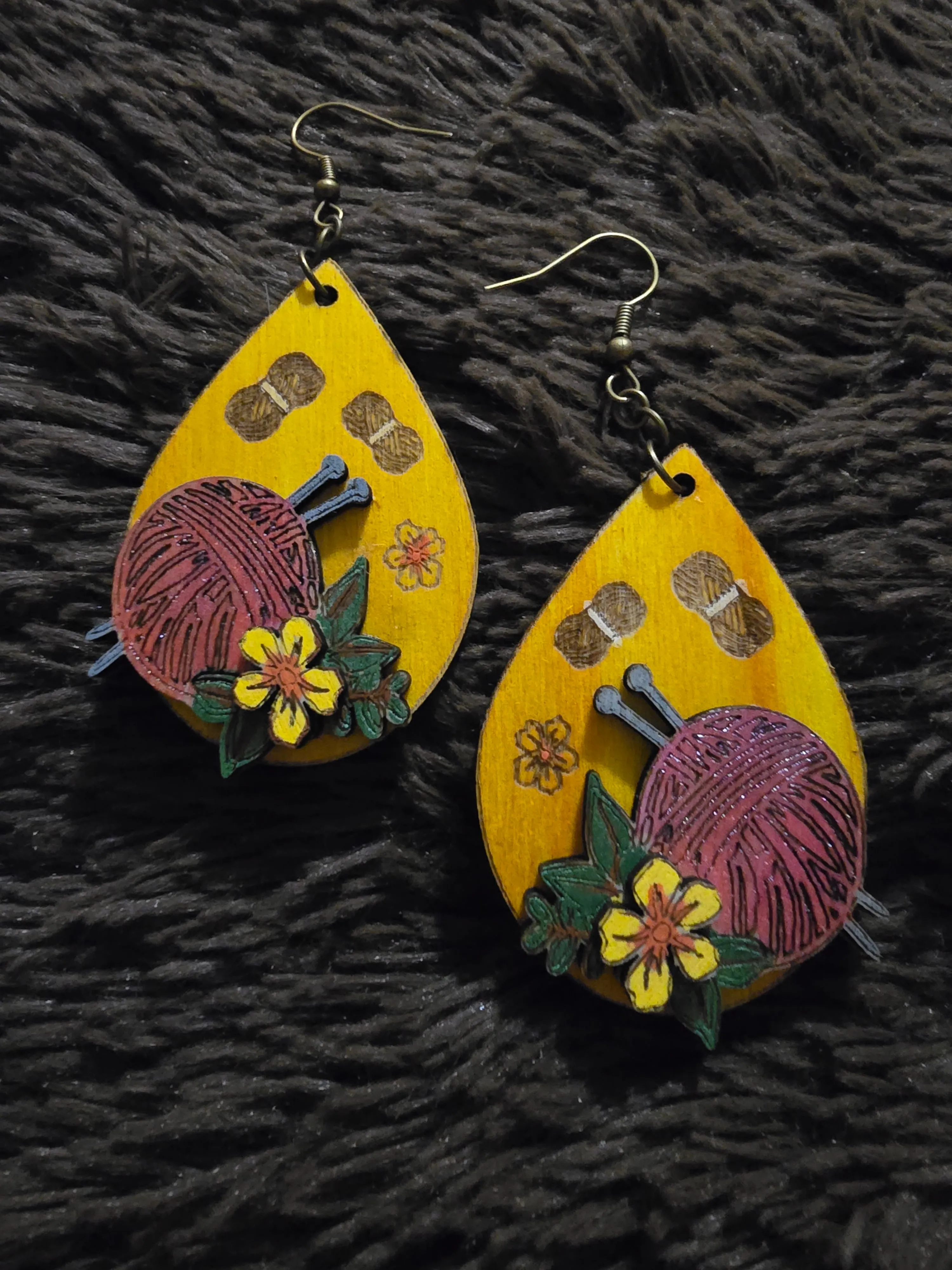 Hooked on Crochet Wooden Earrings