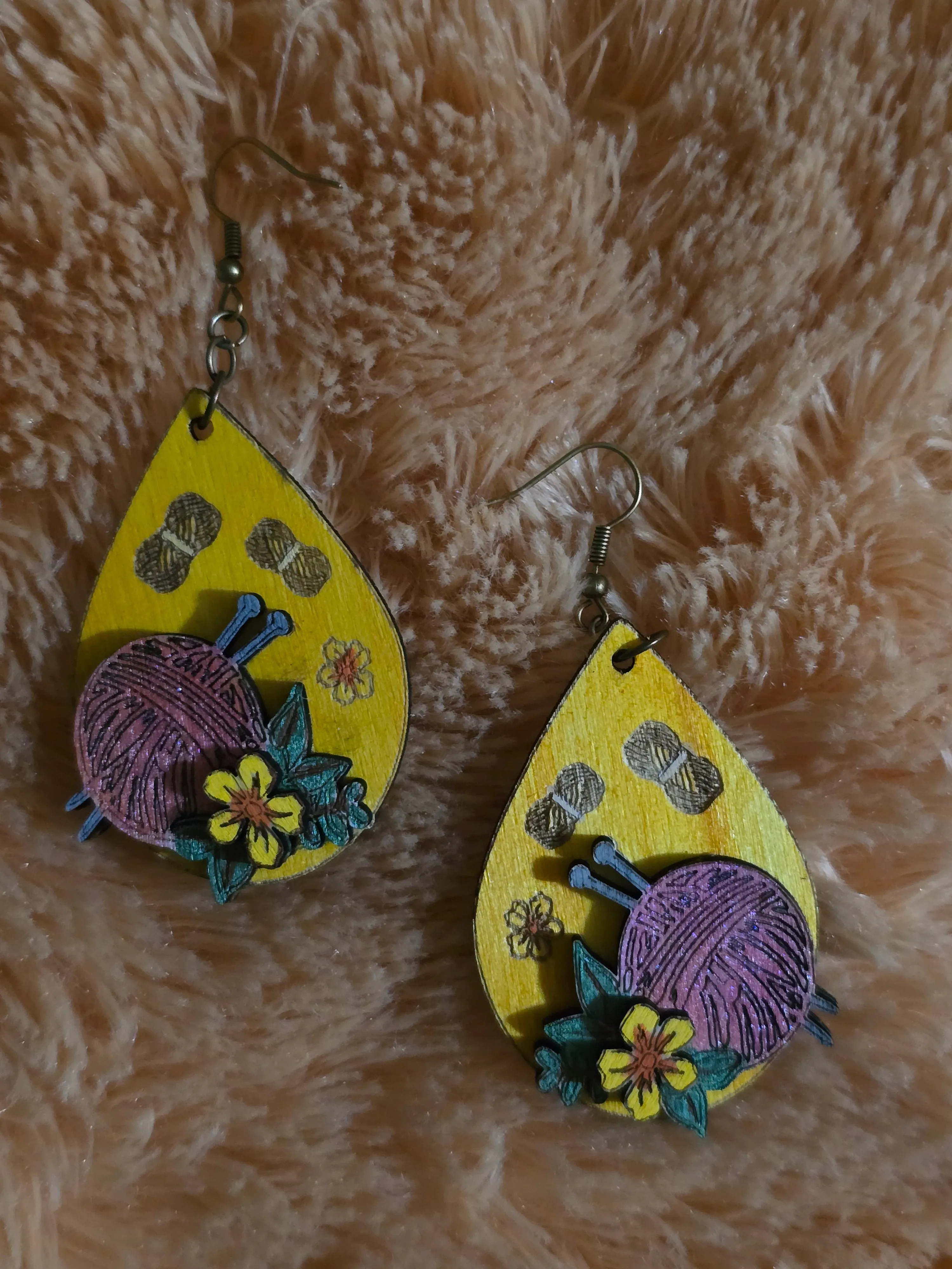Hooked on Crochet Wooden Earrings