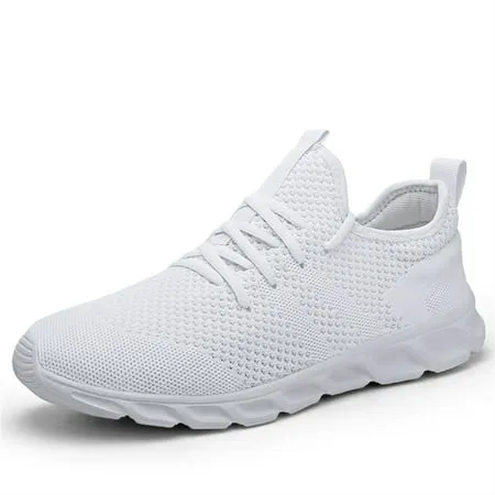 Htcenly Sneakers For Women Athletic Sport Running Shoes Lightweight Casual Shoes Breathable Gym Shoes Comfortable Walking Slip on Shoes, White, 9