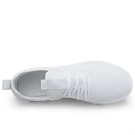 Htcenly Sneakers For Women Athletic Sport Running Shoes Lightweight Casual Shoes Breathable Gym Shoes Comfortable Walking Slip on Shoes, White, 9