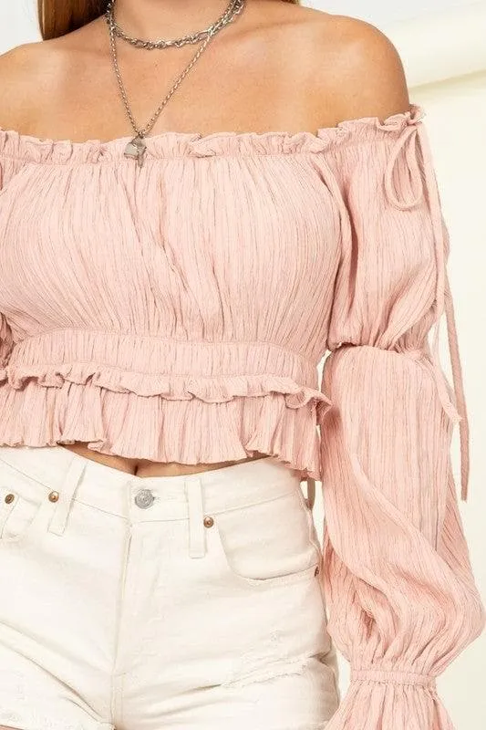 HYFVE Dipped in Sugar Flounce Hem Blouse