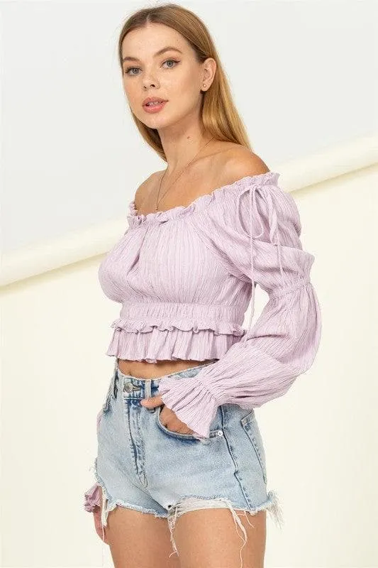 HYFVE Dipped in Sugar Flounce Hem Blouse
