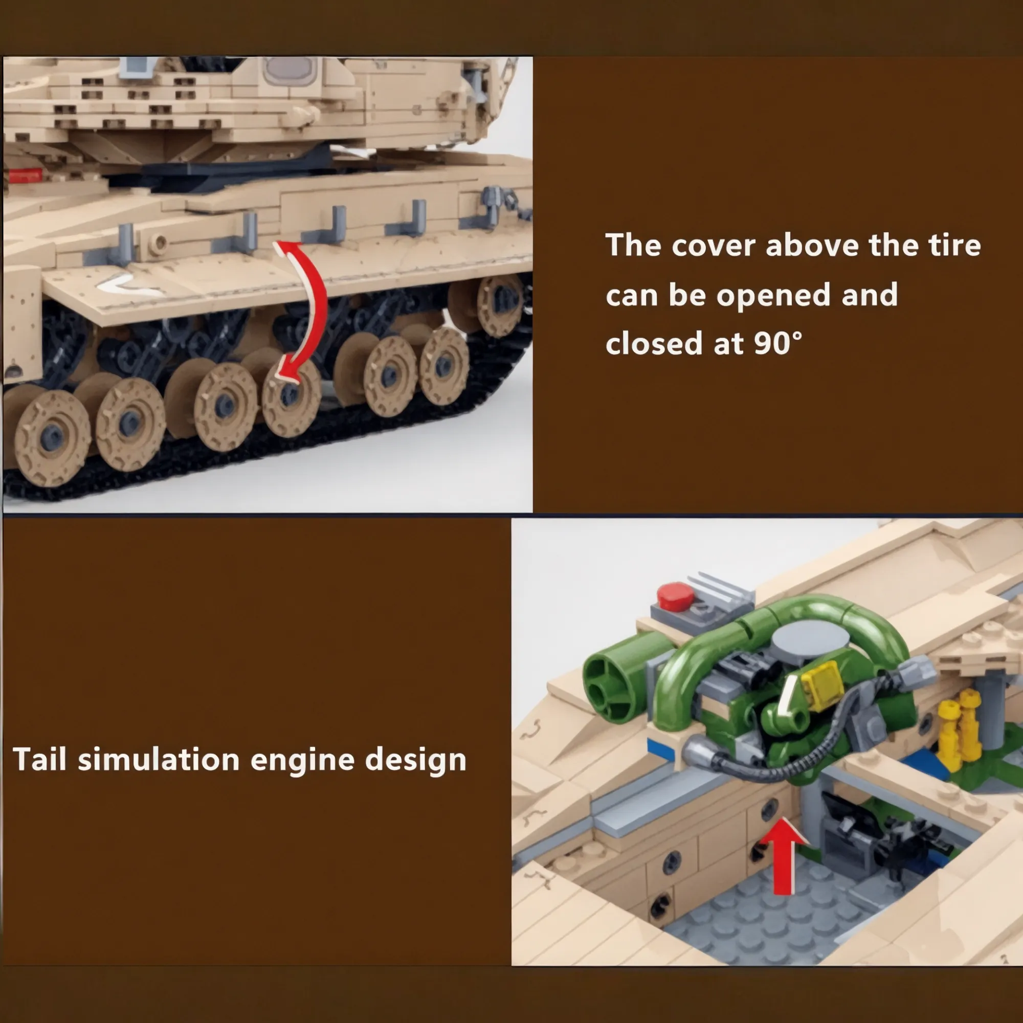 Israeli Merkava MK4 Main Battle Tank Building Block Bricks Set