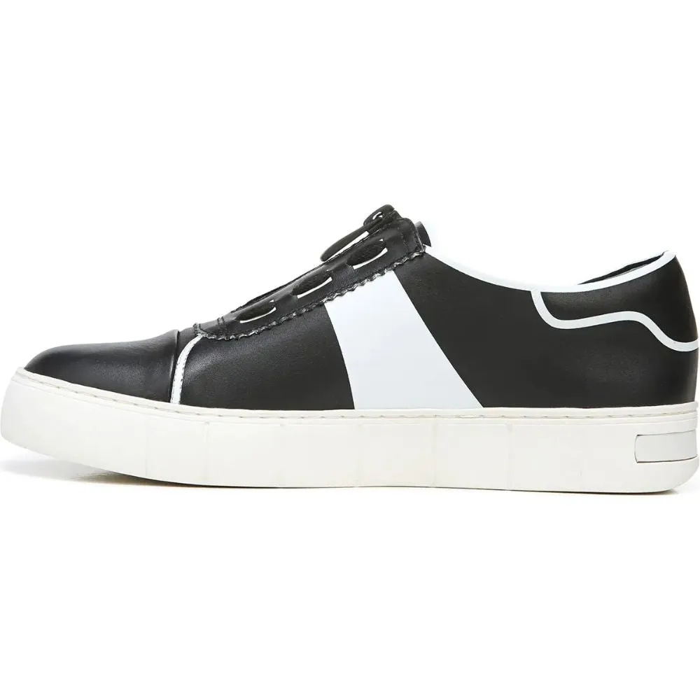 Issake Black Leather Franco Sarto Platform Sneaker