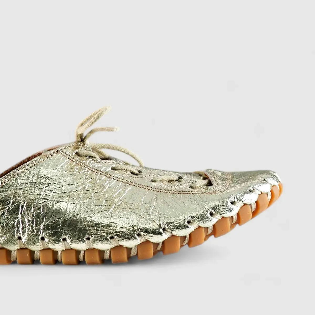Karyoka Comfort Leather Casuals 1234 Gold Metallics