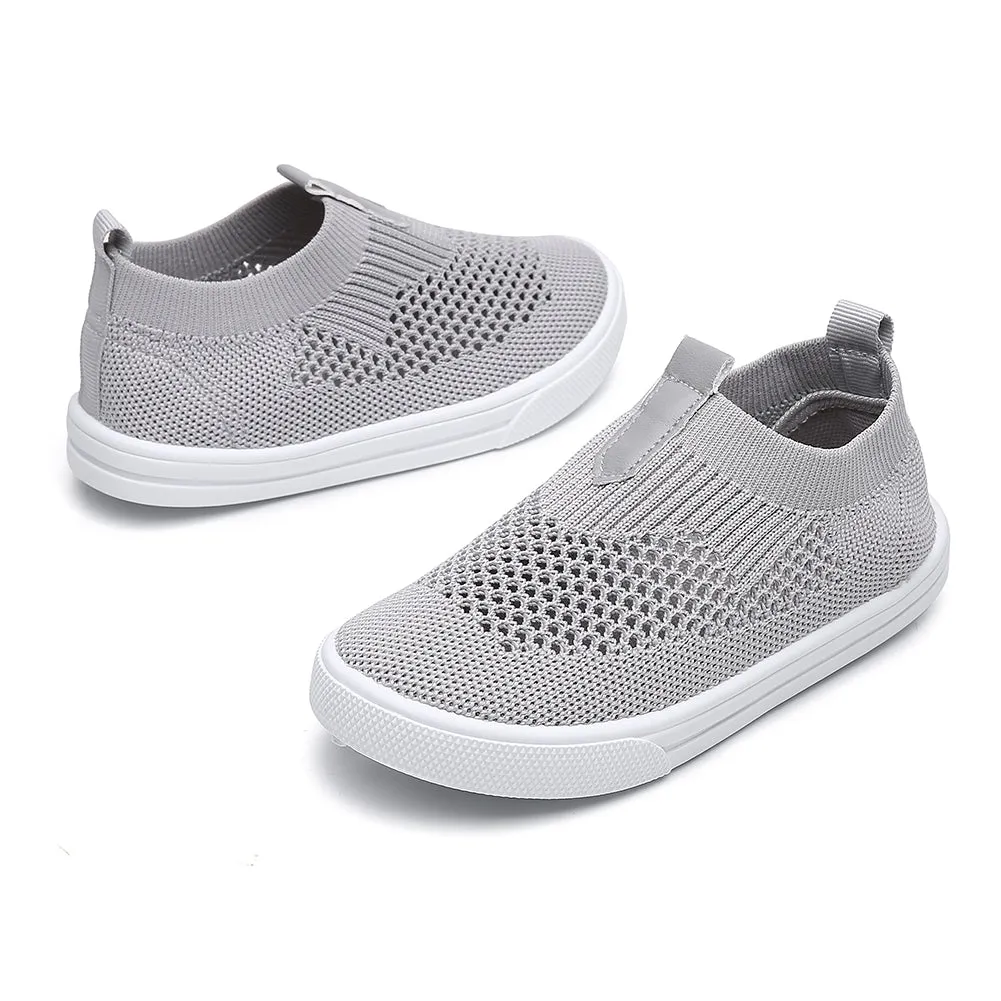 Kids Slip on Sneakers Breathable Flat Shoes for Running Walking Cycling(Toddler/Little Kid)