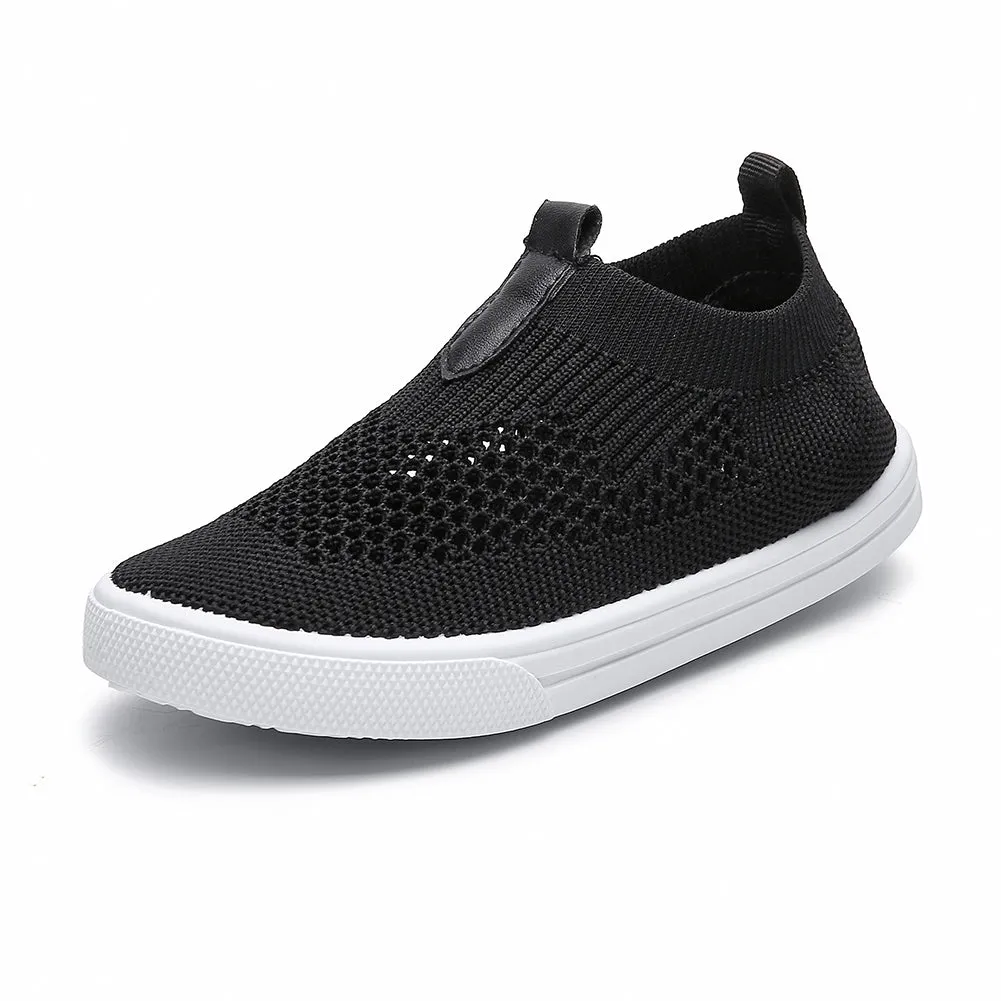 Kids Slip on Sneakers Breathable Flat Shoes for Running Walking Cycling(Toddler/Little Kid)