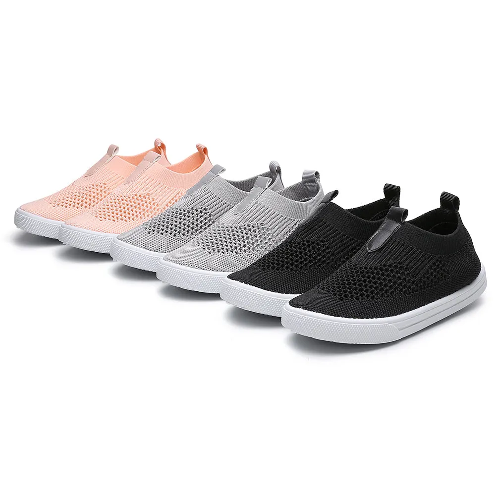 Kids Slip on Sneakers Breathable Flat Shoes for Running Walking Cycling(Toddler/Little Kid)
