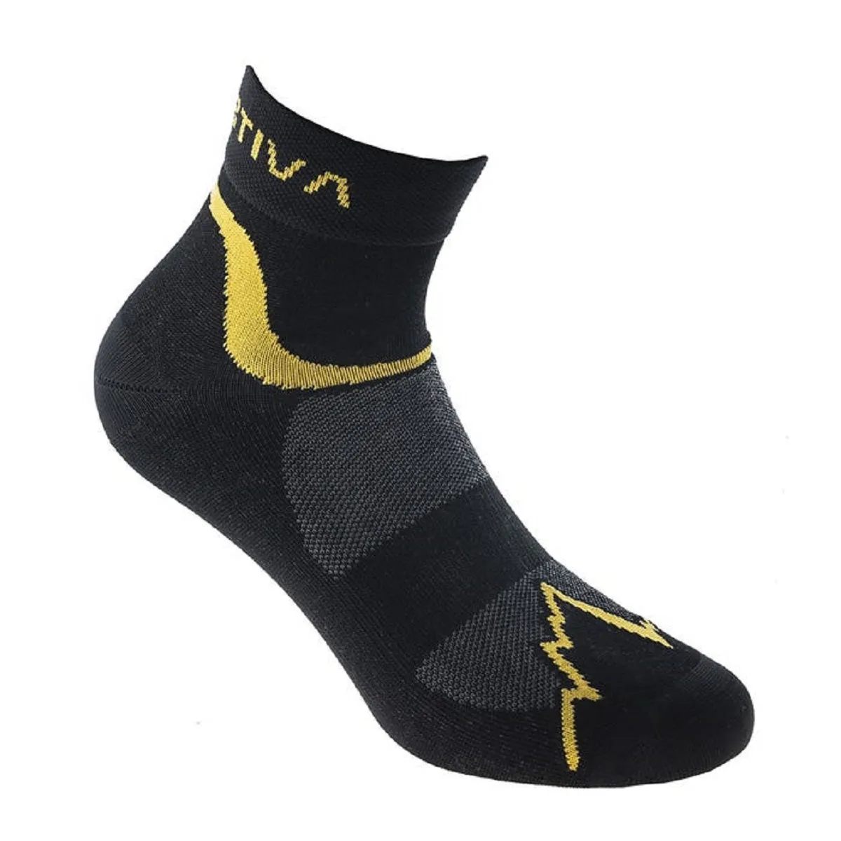 LA SPORTIVA FAST RUNNING SOCKS CALZE LEGGERE E ALTAMENTE TRASPIRANTI DA RUNNING - COLORE: BLACK/YELLOW
