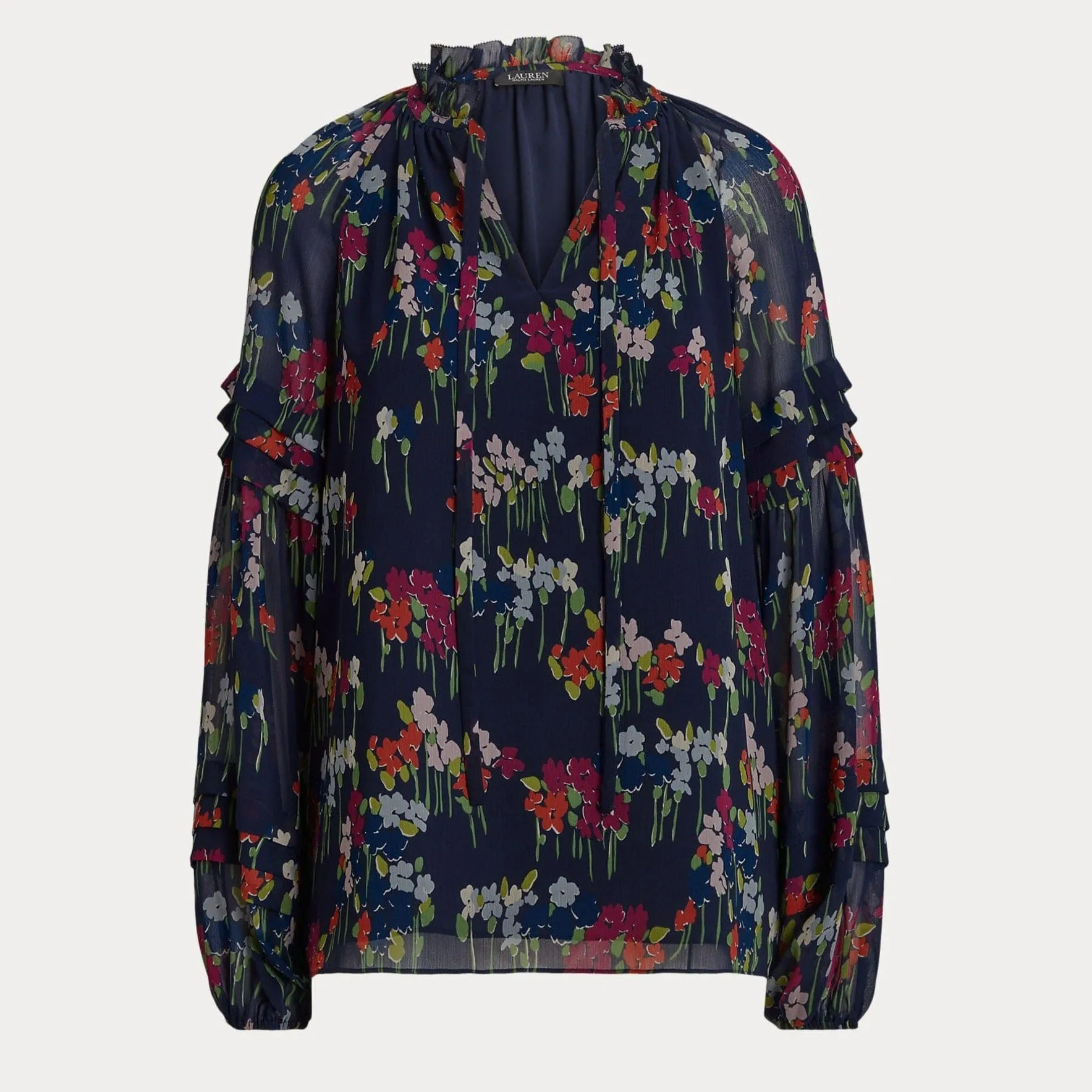 Lauren Ralph Lauren Floral Crinkle Georgette Blouse