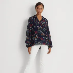 Lauren Ralph Lauren Floral Crinkle Georgette Blouse