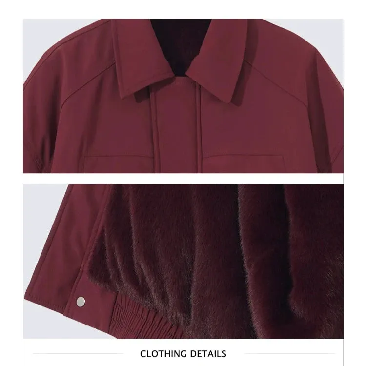 Lightweight Down Jacket with Velvet Lining