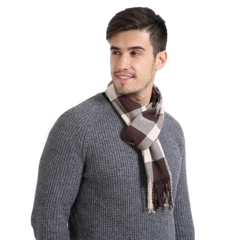 Men's Autumn/Winter Warm Plaid Scarf