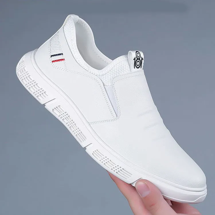 Men's Black White Flat Walking Shoes - GlamzLife