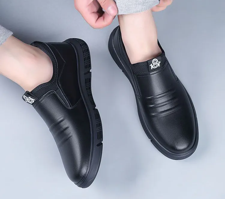 Men's Black White Flat Walking Shoes - GlamzLife