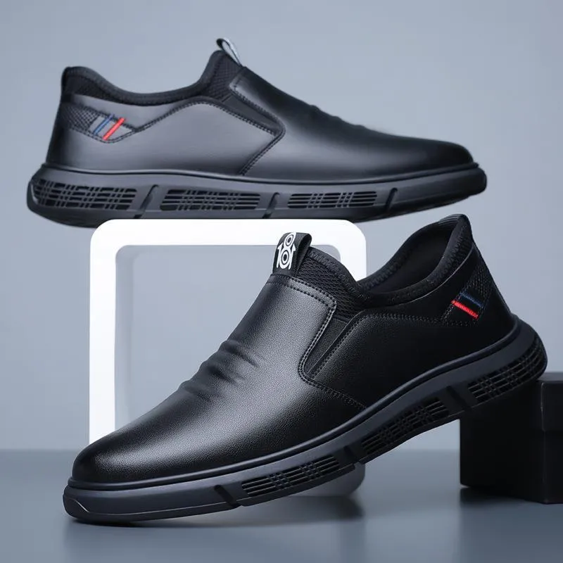 Men's Black White Flat Walking Shoes - GlamzLife