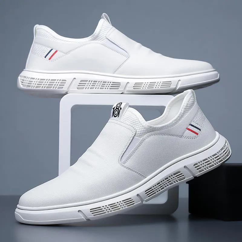 Men's Black White Flat Walking Shoes - GlamzLife