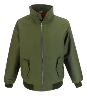 Mens Olive Green Retro Mod Classic Harrington Jacket