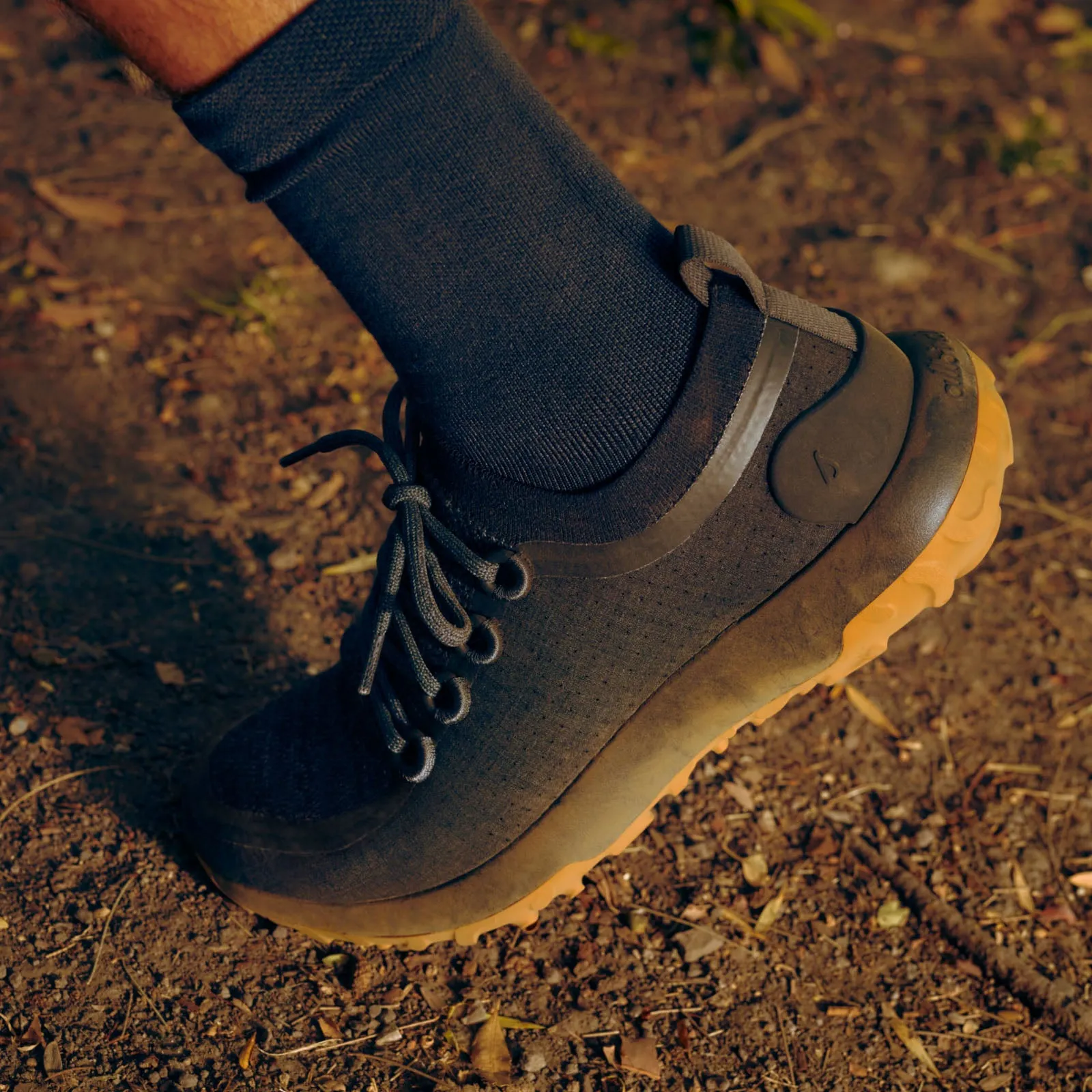 Men's Trail Runners - Natural Black (Rugged Khaki Sole)