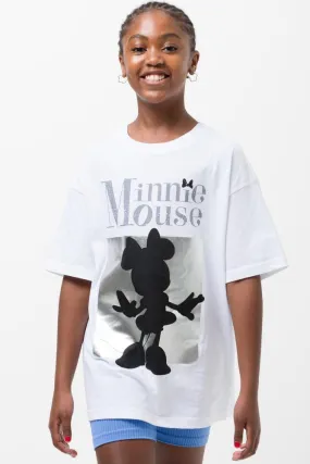 Minnie Mouse Oversized Short Sleeve T-Shirt White