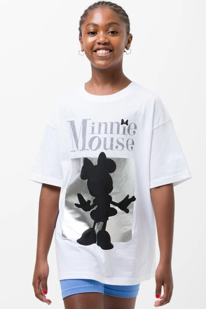 Minnie Mouse Oversized Short Sleeve T-Shirt White