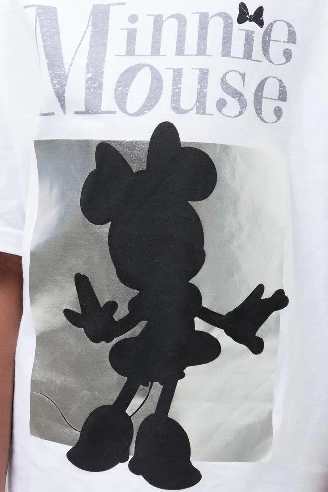 Minnie Mouse Oversized Short Sleeve T-Shirt White