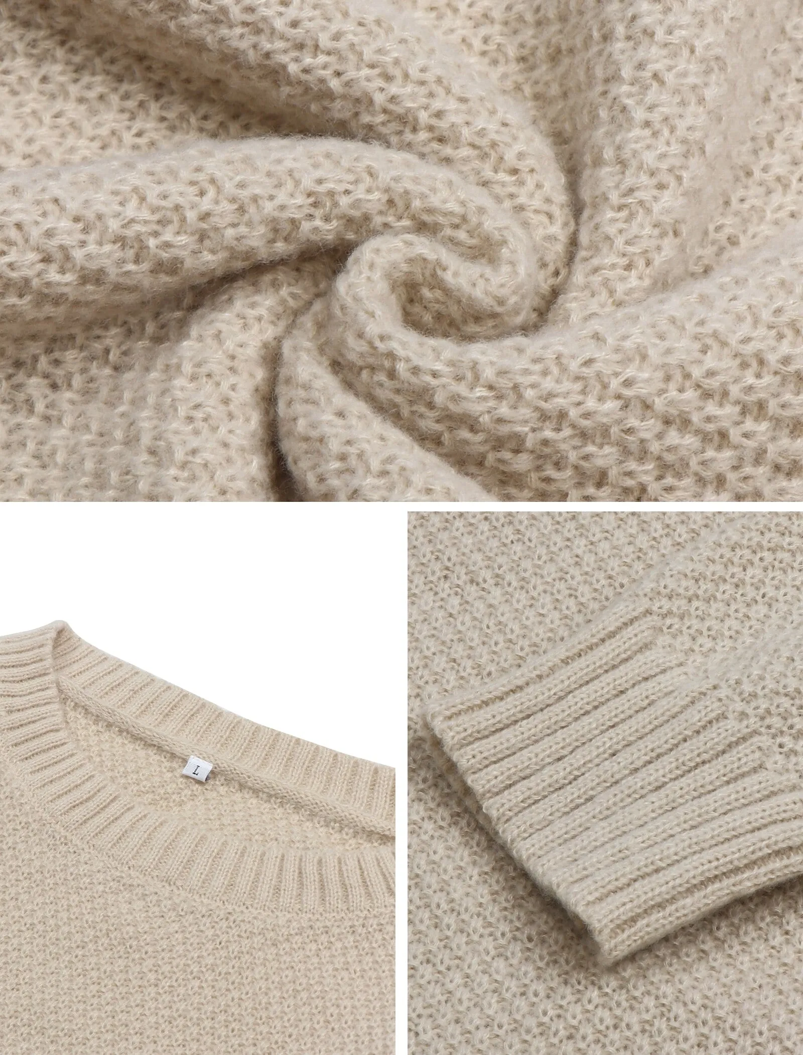 MOSHU Oversized Sweaters for Women Knitted Pullover Sweater Chunky Womens Tops