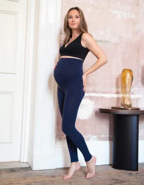 Navy Blue Bamboo Maternity Leggings