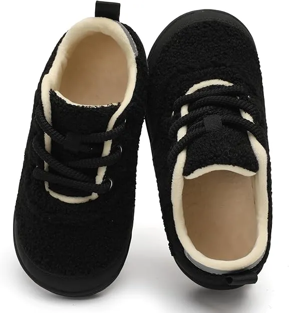 NEW JIASUQI Womens Slippers Wide Cozy Diabetic Shoes House Shoes Winter Anti Skid Warm Walking Shoes for Indoor Outdoor, Black, Sz 9.5