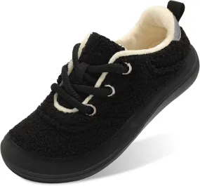 NEW JIASUQI Womens Slippers Wide Cozy Diabetic Shoes House Shoes Winter Anti Skid Warm Walking Shoes for Indoor Outdoor, Black, Sz 9.5