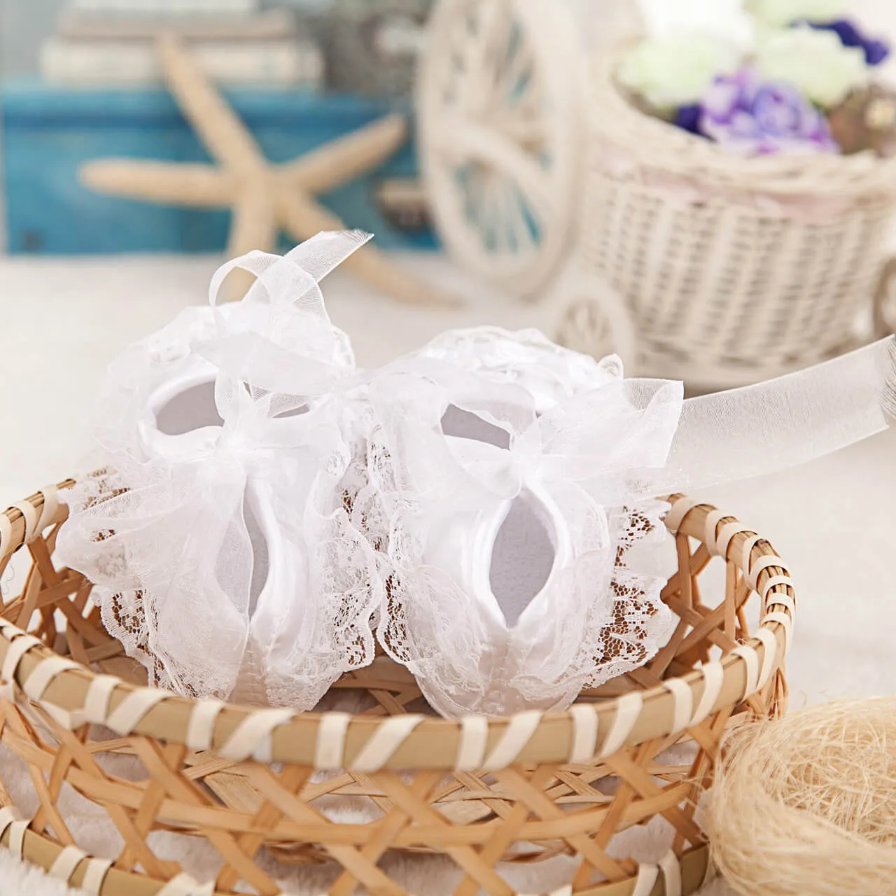 Newborn Baby Girl Shoes Lace Flower Soft Sole Anti-slip Prewalker 0-12M