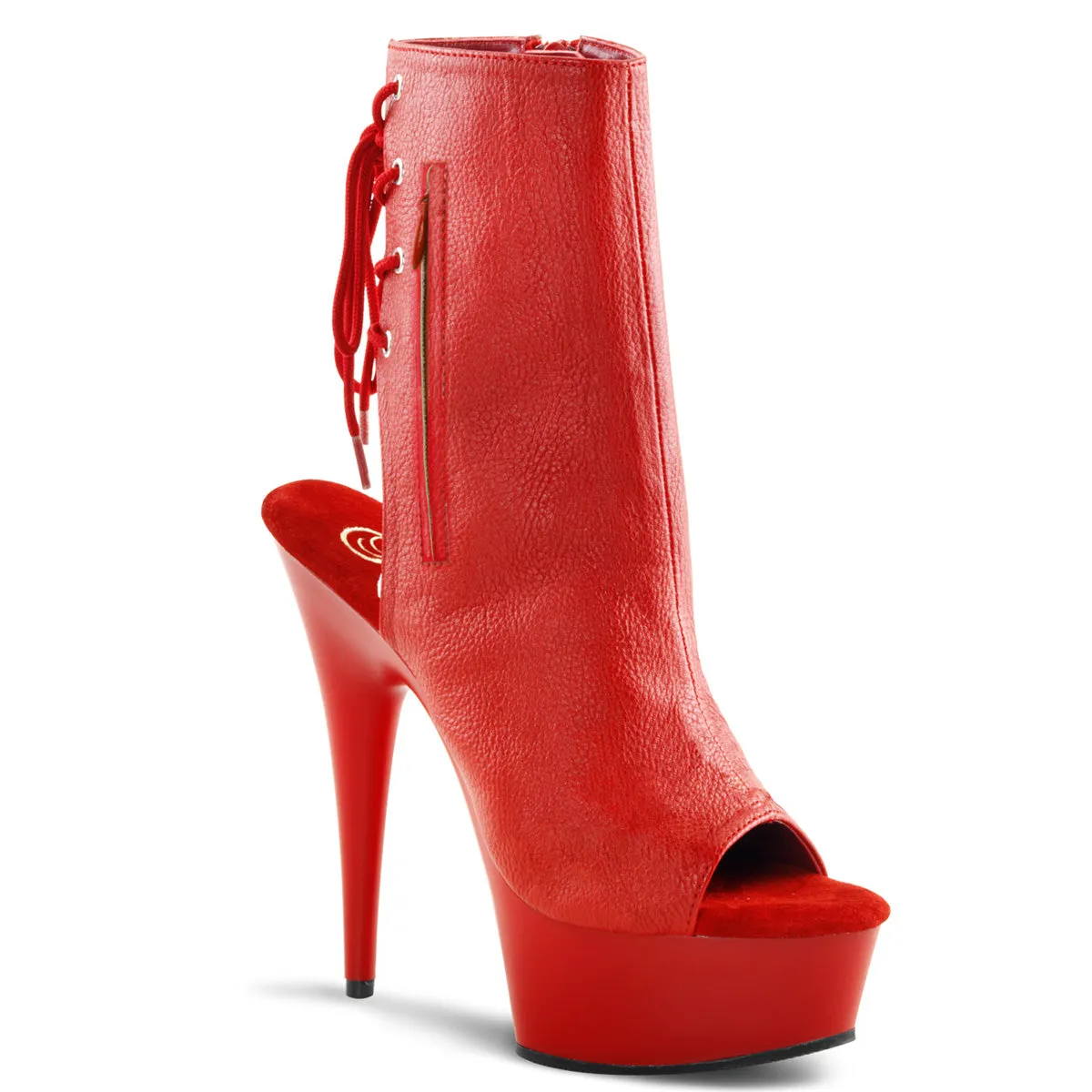 Open Heel Lace-Up Ankle Boot 4-colors DELIGHT-1018