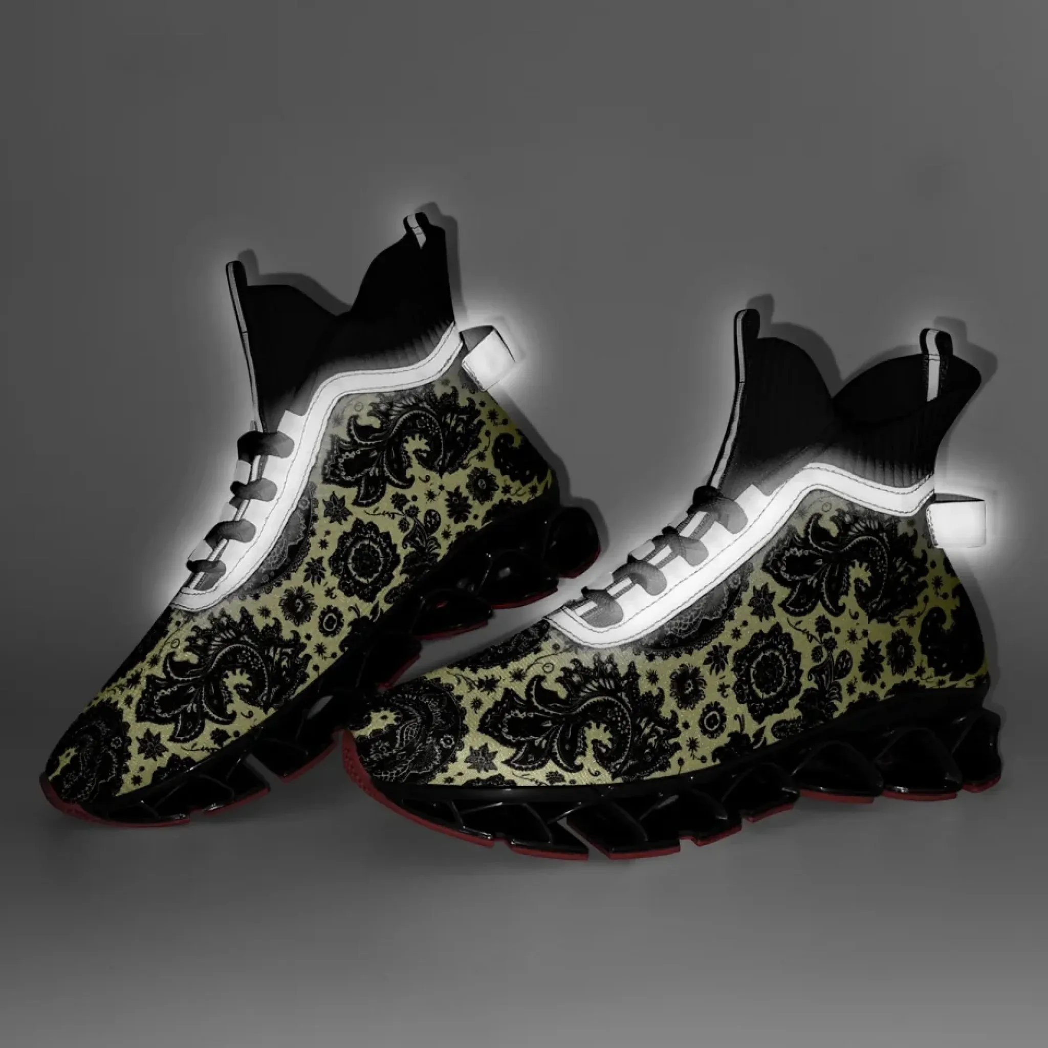 Personalized Gothic Skull Sneakers, Custom Dark Fashion Shoes, Unisex Walking Shoes