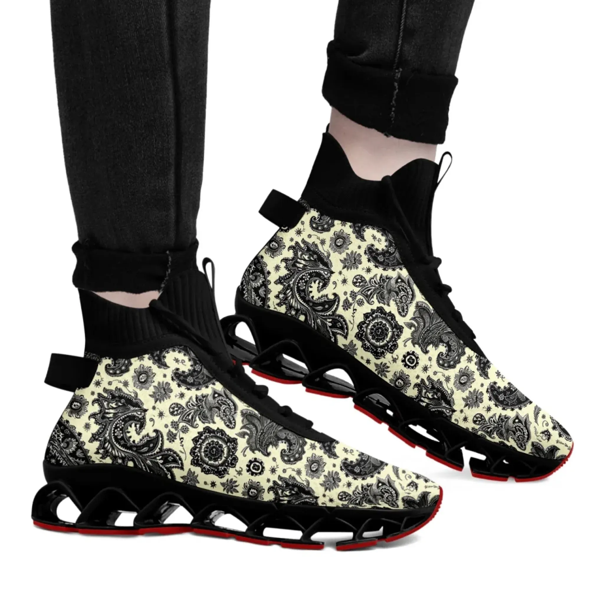 Personalized Gothic Skull Sneakers, Custom Dark Fashion Shoes, Unisex Walking Shoes