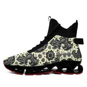 Personalized Gothic Skull Sneakers, Custom Dark Fashion Shoes, Unisex Walking Shoes