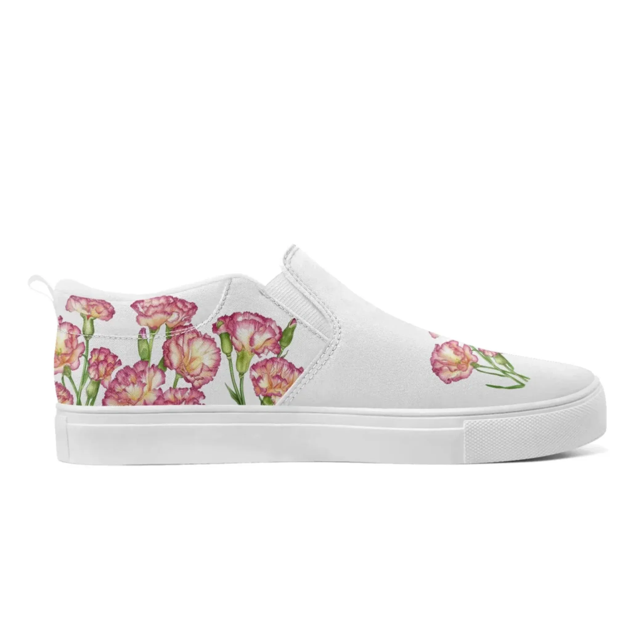 Personalized Mother's Day Canvas Slip-On Shoes, Custom Floral Design Comfortable Slip-Ons, Stylish and Lightweight Unisex Shoes