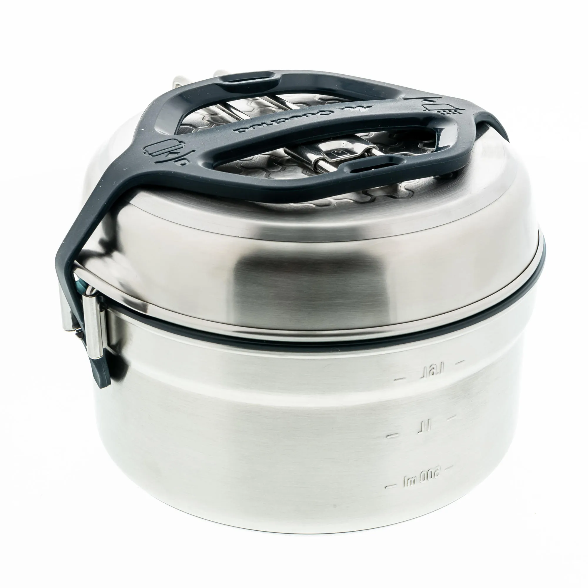 Quechua 500 Stainless Steel Non-Stick Camping Cookset  15-Piece for 2 People