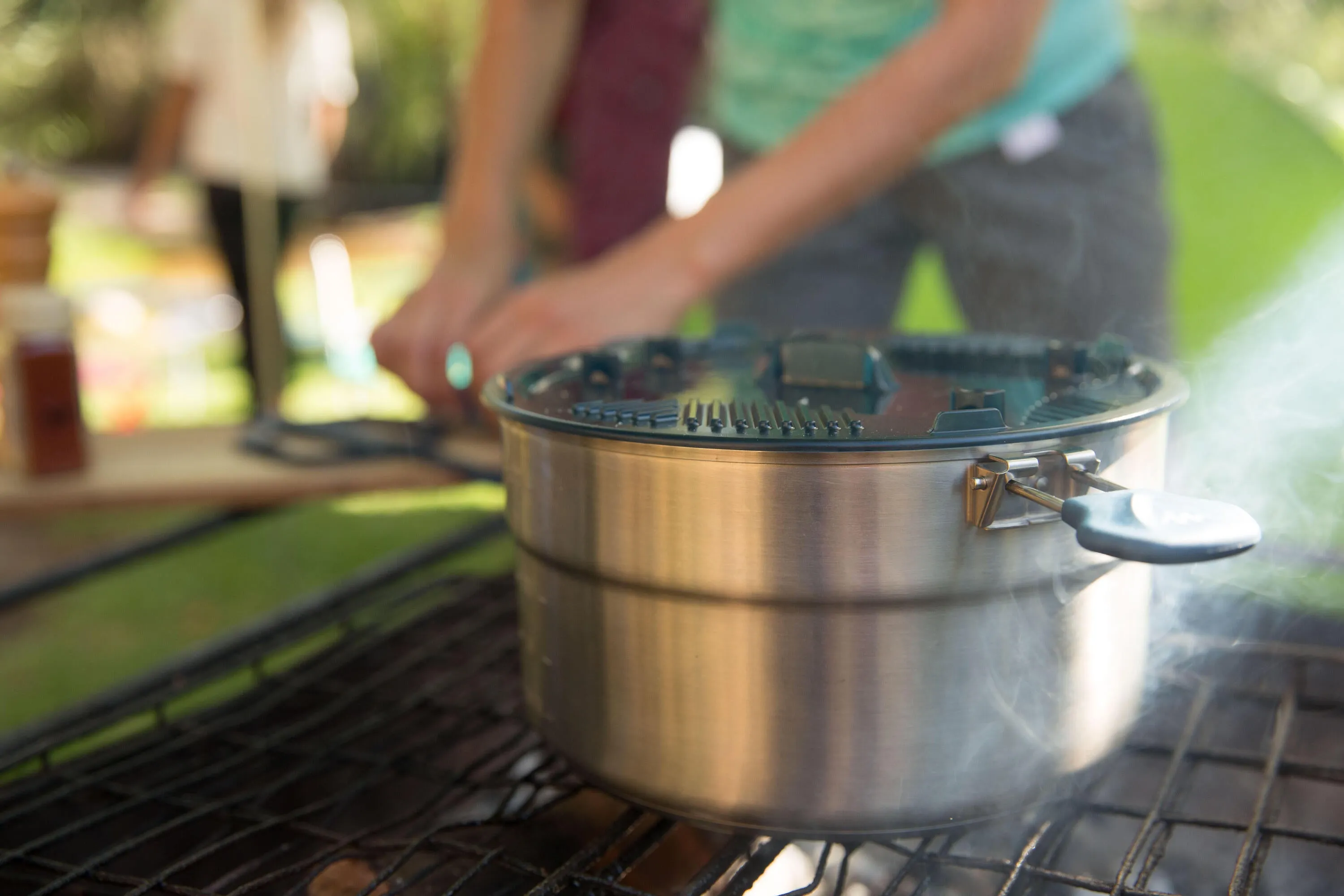 Quechua 500 Stainless Steel Non-Stick Camping Cookset  15-Piece for 2 People