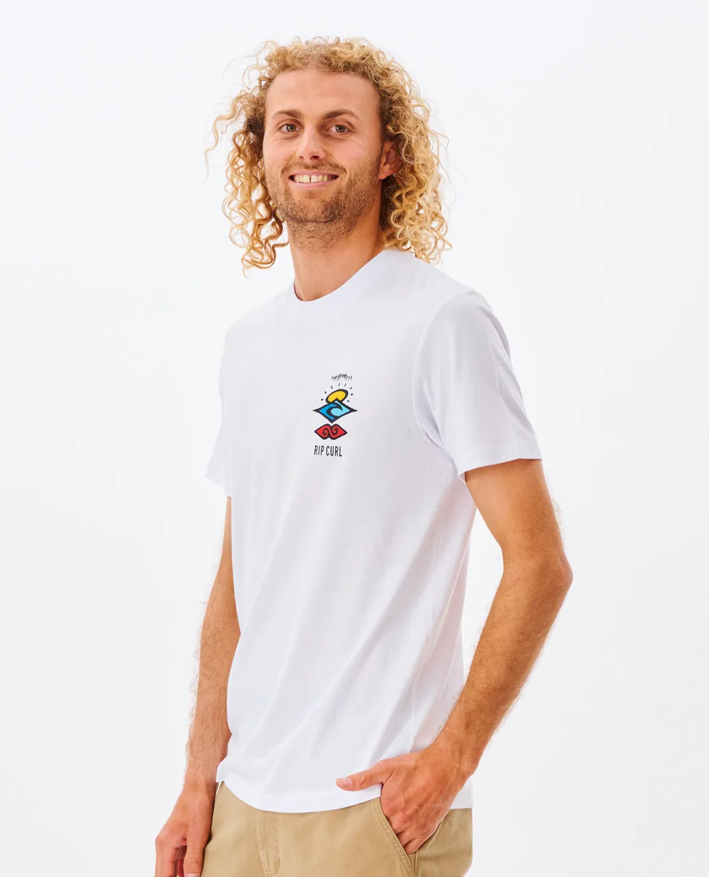 Rip Curl Mens Search Icon Short Sleeve Crew Neck T-Shirt