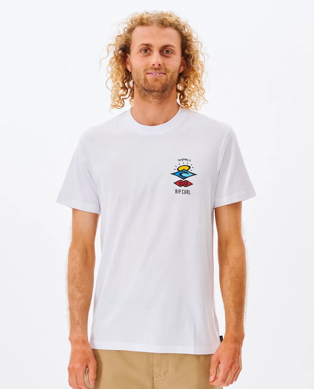 Rip Curl Mens Search Icon Short Sleeve Crew Neck T-Shirt