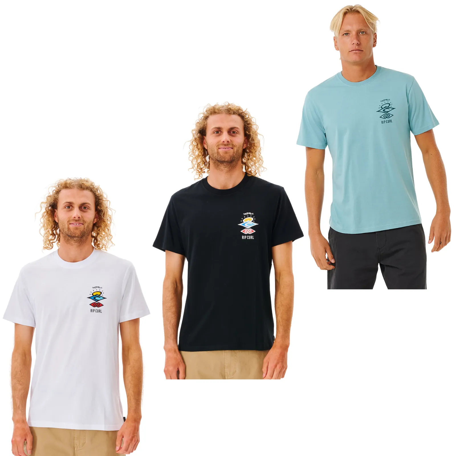 Rip Curl Mens Search Icon Short Sleeve Crew Neck T-Shirt