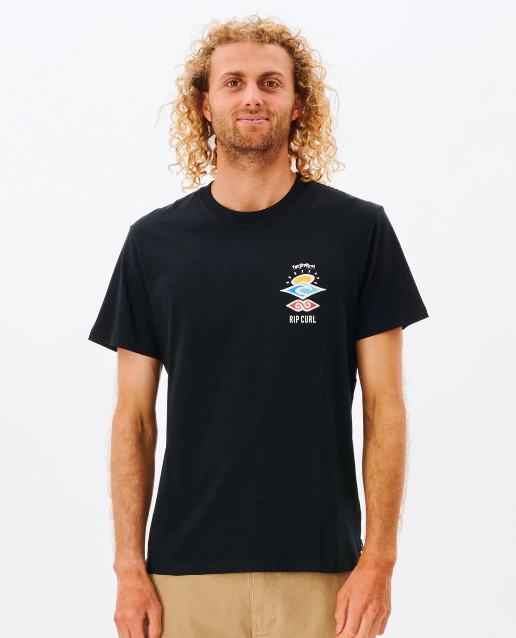Rip Curl Mens Search Icon Short Sleeve Crew Neck T-Shirt