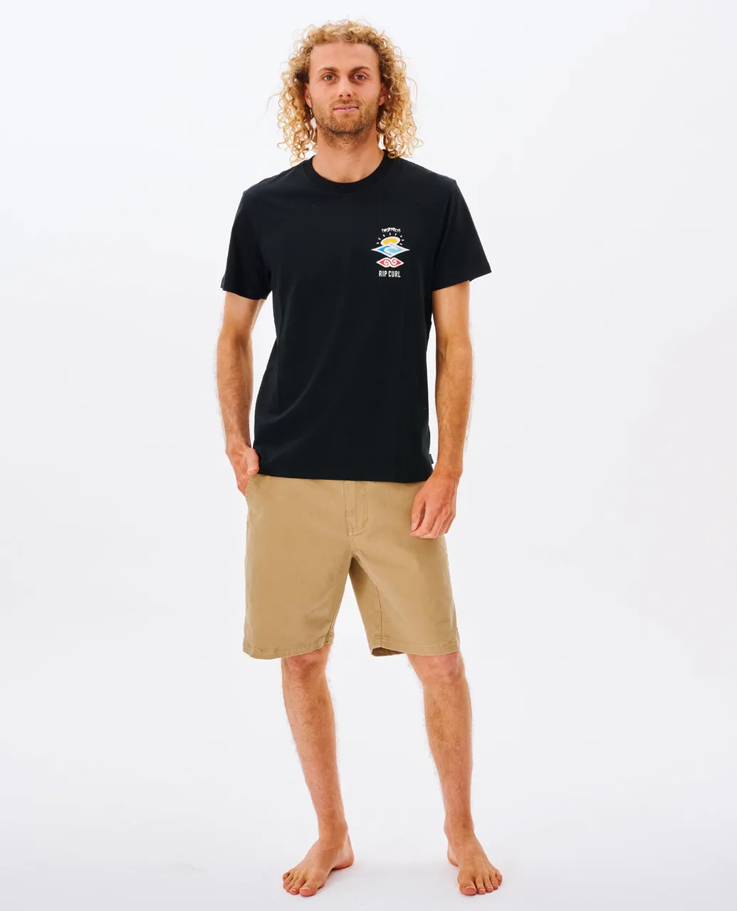 Rip Curl Mens Search Icon Short Sleeve Crew Neck T-Shirt