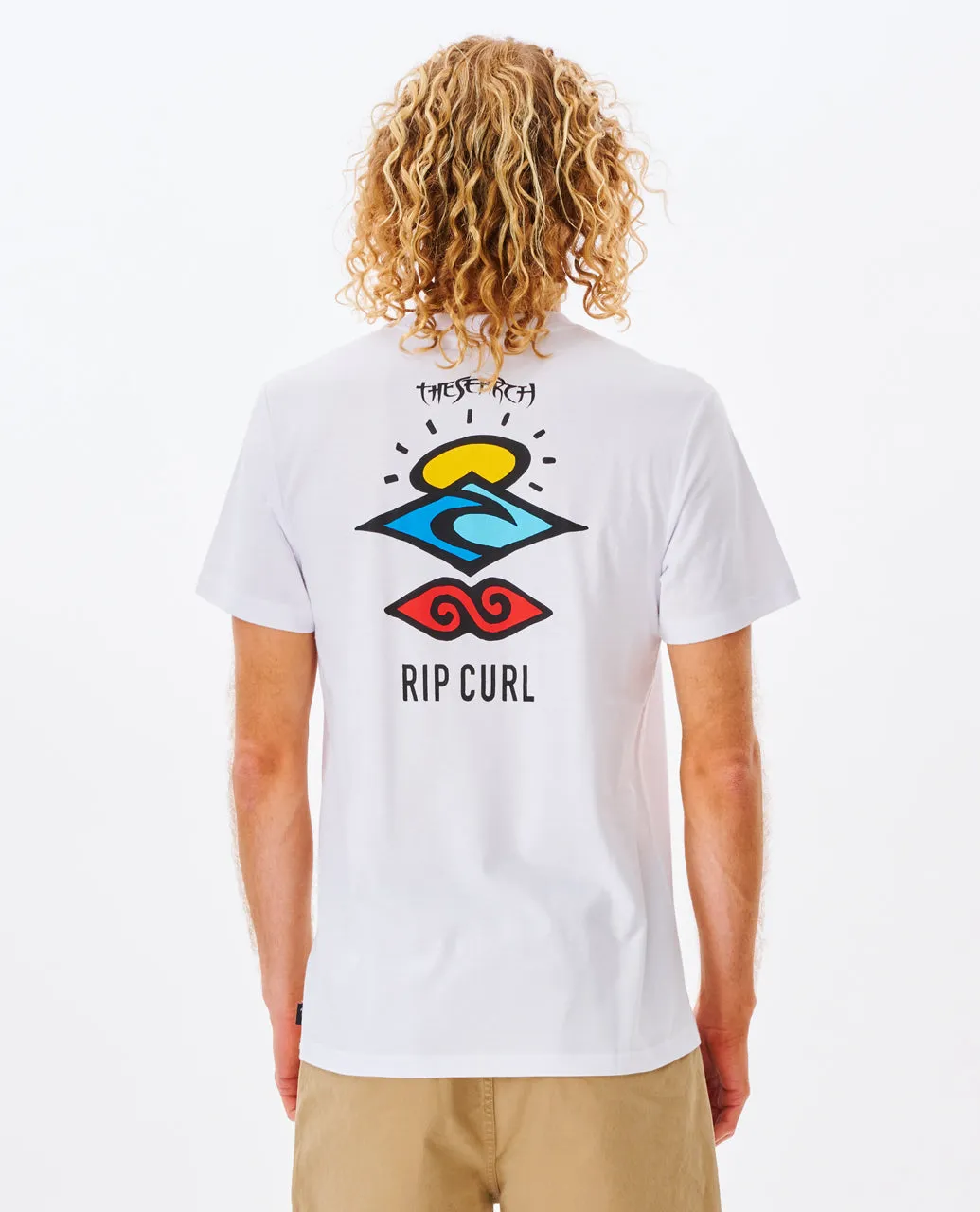 Rip Curl Mens Search Icon Short Sleeve Crew Neck T-Shirt