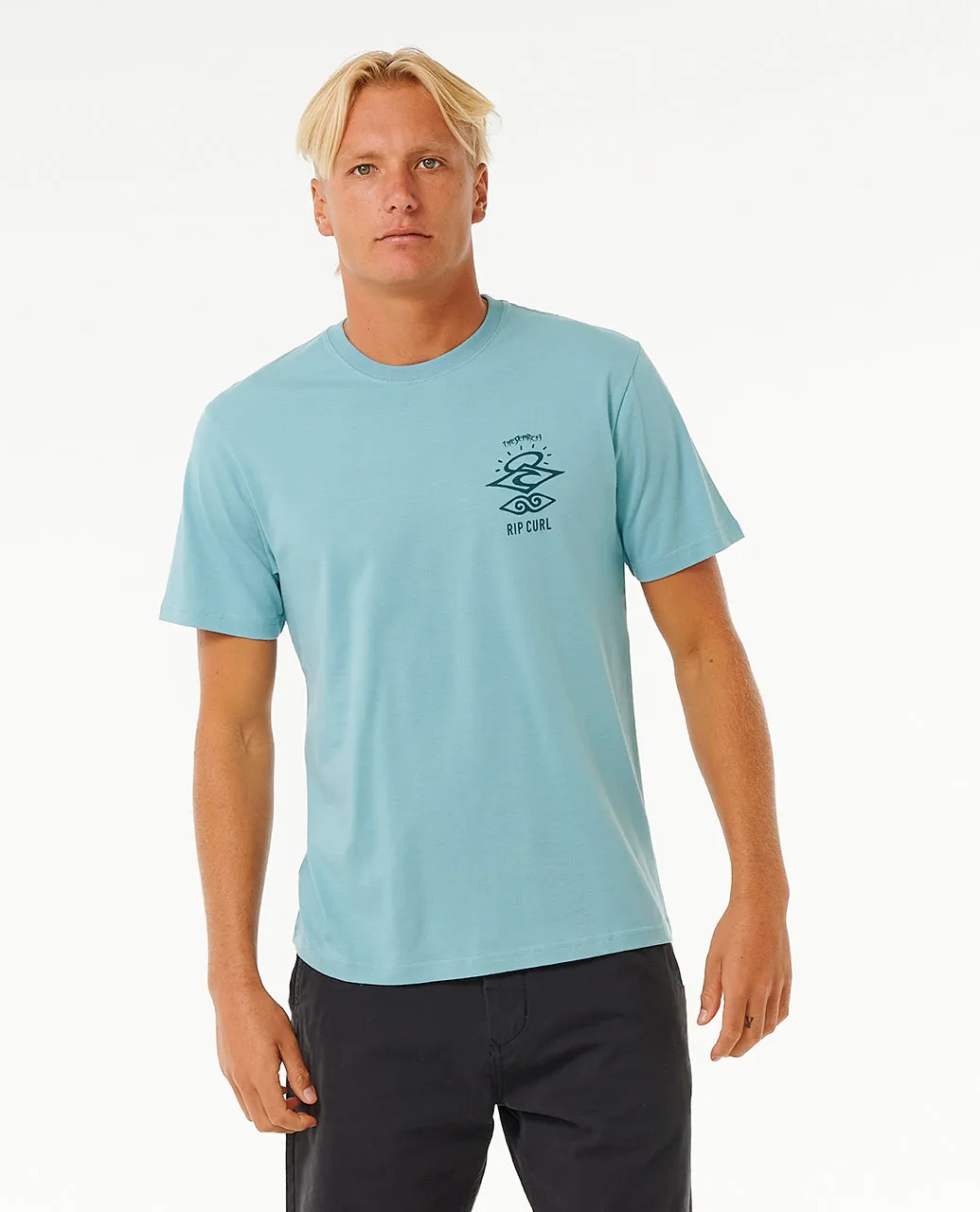 Rip Curl Mens Search Icon Short Sleeve Crew Neck T-Shirt