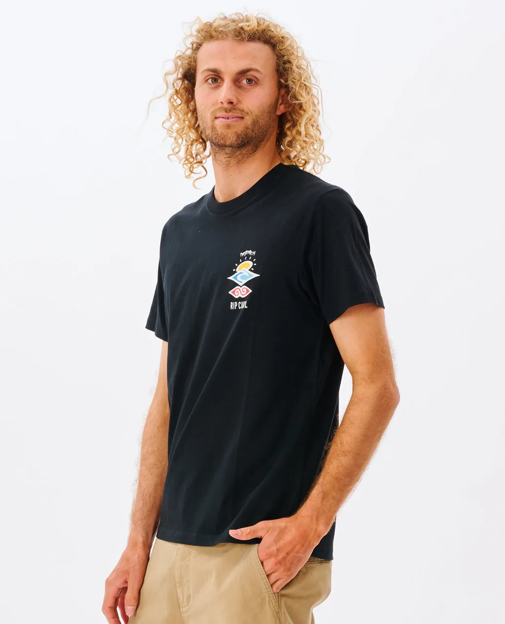 Rip Curl Mens Search Icon Short Sleeve Crew Neck T-Shirt