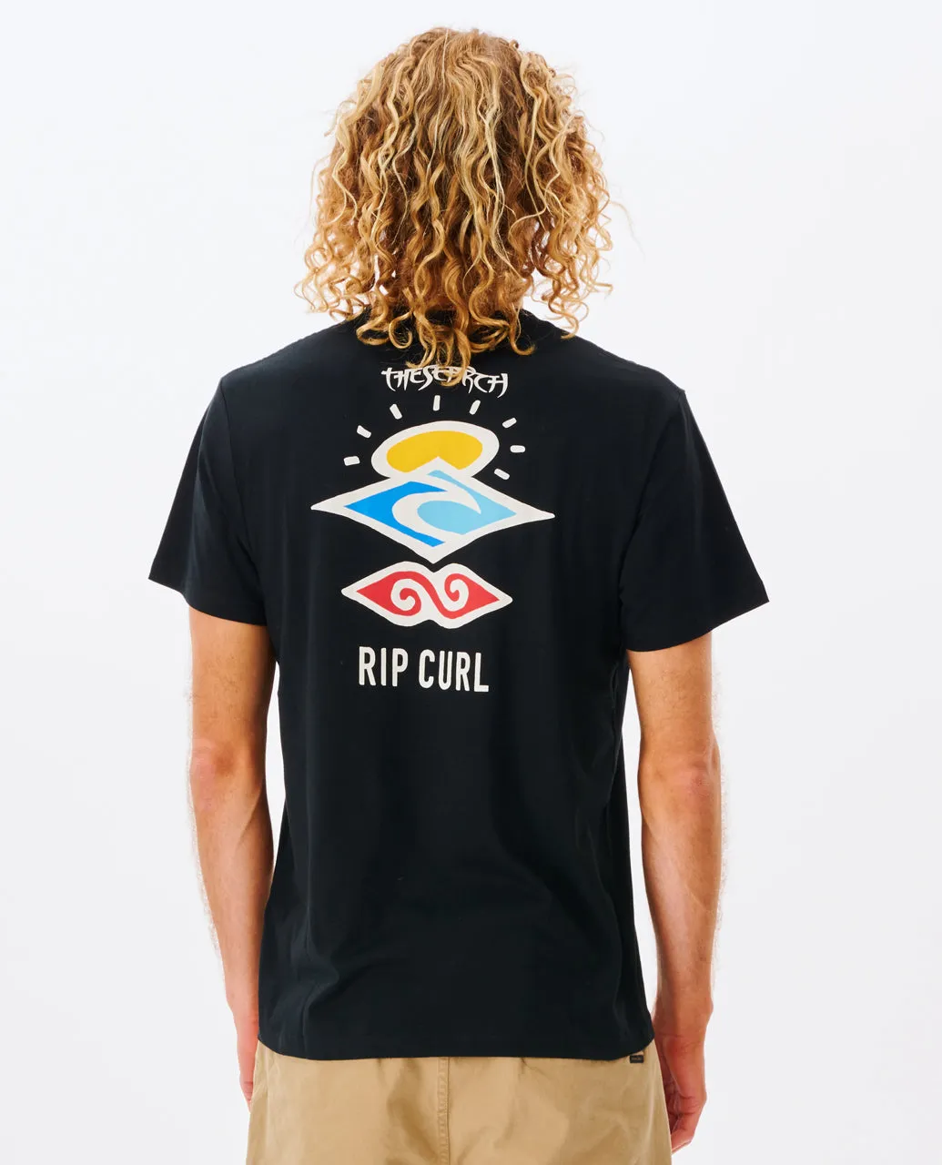 Rip Curl Mens Search Icon Short Sleeve Crew Neck T-Shirt