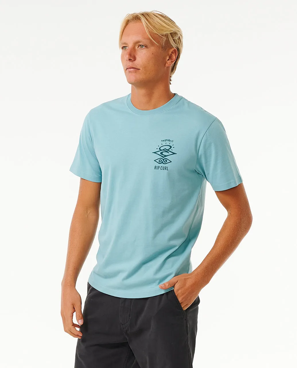 Rip Curl Mens Search Icon Short Sleeve Crew Neck T-Shirt