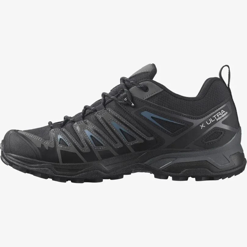 Salomon Men's X Ultra Pioneer Climasaloman™ Waterproof Hiking Shoes- Black/ Bluesteel